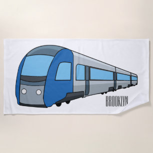 Elektrische trein cartoon illustratie strandlaken