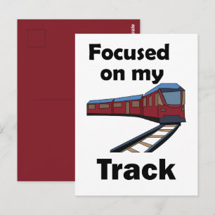 Elektrische trein gericht op mijn treinfeestje briefkaart