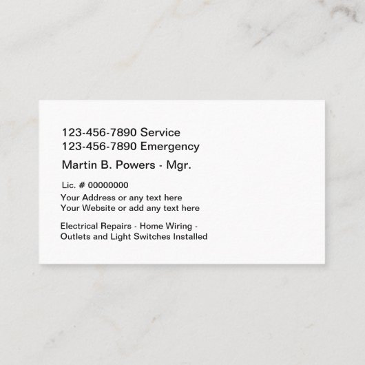 Elektrische Visitekaartjes (Achterkant)