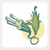 Elektrische voedingskabel vierkante sticker (Voorkant)