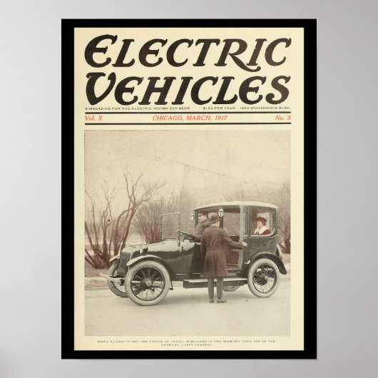 Elektrische voertuigen Motorauto's afdrukken Poster (Voorkant)