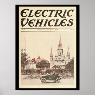 Elektrische voertuigen Motorauto's  afdrukken Poster