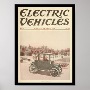 Elektrische voertuigen Motorauto's  afdrukken Poster