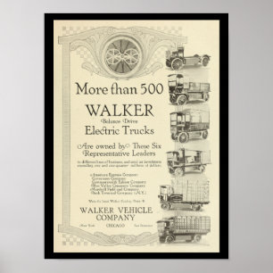 Elektrische voertuigen Motorauto's Afdrukvrachtwa Poster