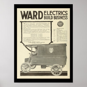 Elektrische voertuigen Motorauto's printwagen Poster