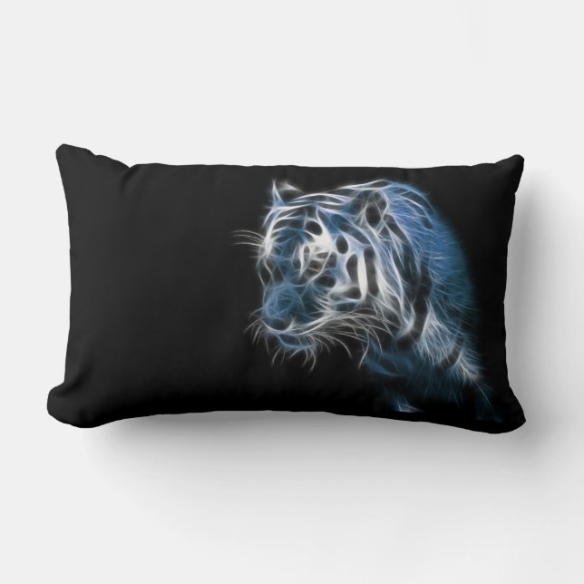 Elektrische witte tijger kussen (Voorkant)