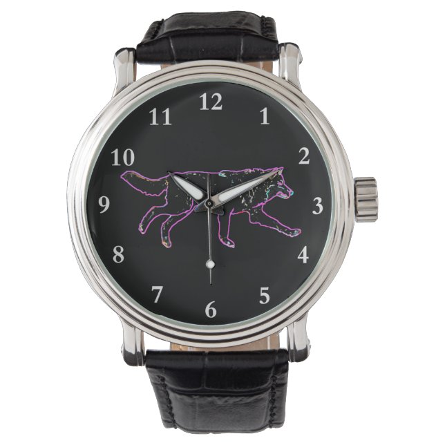 Elektrische wolf horloge (Voorkant)