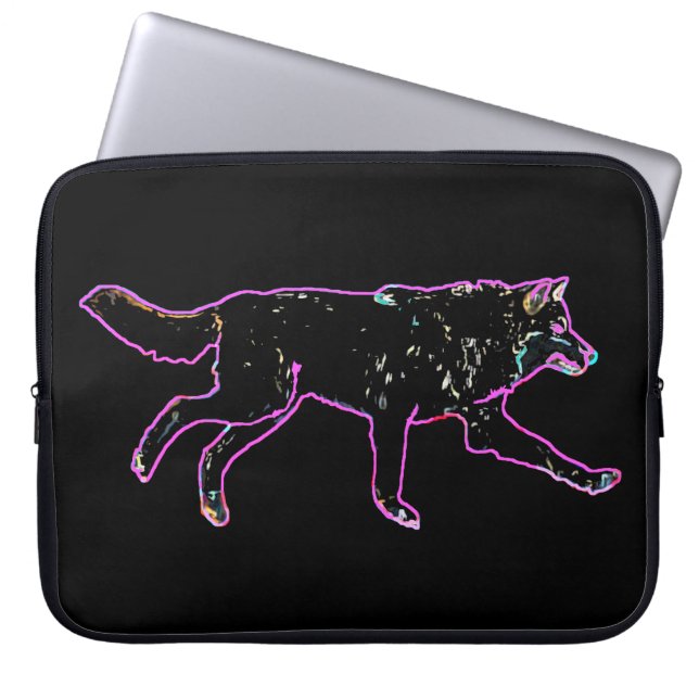 Elektrische wolf laptop sleeve (Voorkant)