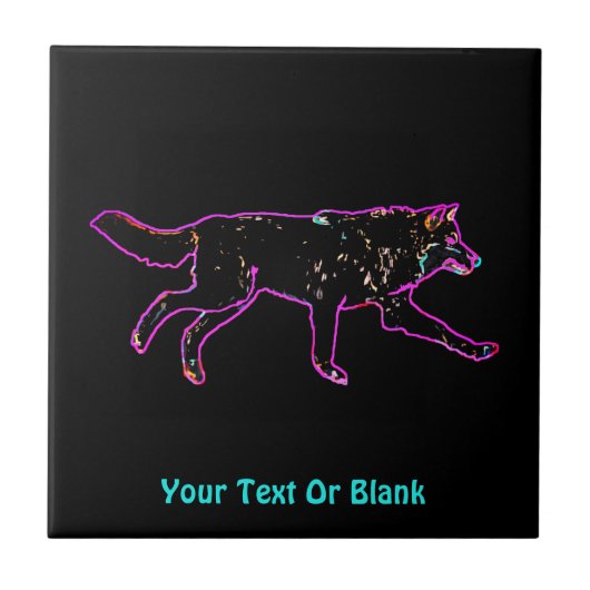 Elektrische Wolf Tegeltje (Voorkant)
