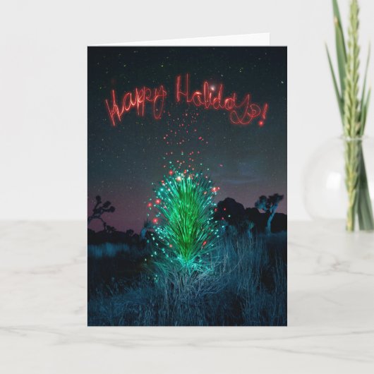 Elektrische Xmas Yucca Tree Feestdagen Kaart (Voorkant)