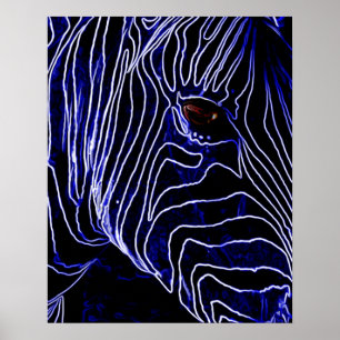 Elektrische Zebra Poster