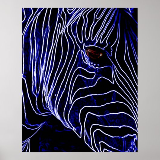 Elektrische Zebra Poster (Voorkant)