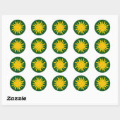 Elektrische zon ronde sticker (Vel)