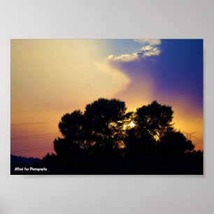 Elektrische Zonsondergangslucht Poster