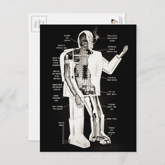  Elektro Robot Design Briefkaart (Voorkant / Achterkant)