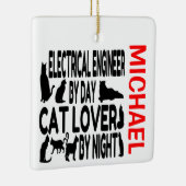 Elektroingenieur houdt van Cats CUSTOM Keramisch Ornament (Rechts)