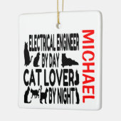 Elektroingenieur houdt van Cats CUSTOM Keramisch Ornament (Links)