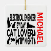 Elektroingenieur houdt van Cats CUSTOM Keramisch Ornament (Achterkant)