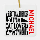 Elektroingenieur houdt van Cats CUSTOM Keramisch Ornament (Voorkant)