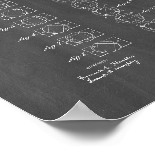 Elektromagnetisch motoroctrooi op Tesla - Chalkboa Poster (Hoek)