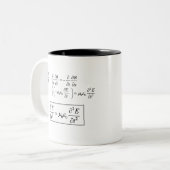 Elektromagnetische golfvergelijking van Alembert Tweekleurige Koffiemok (Voorkant links)