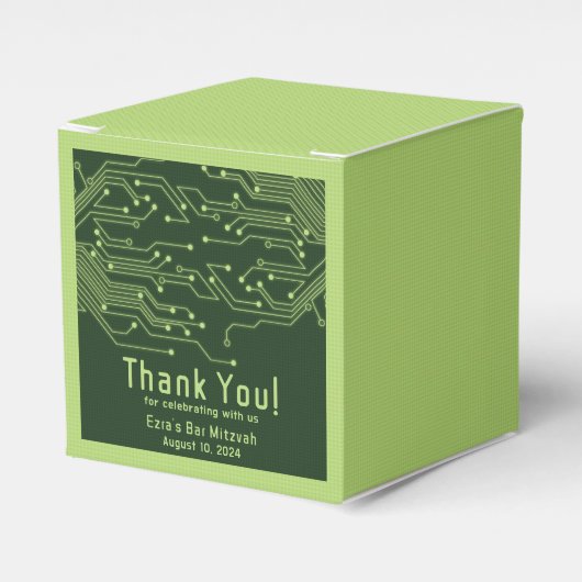 Elektronica Computer Circuit Board Bar Mitzvah Bedankdoosjes (Voorkant Zijde)