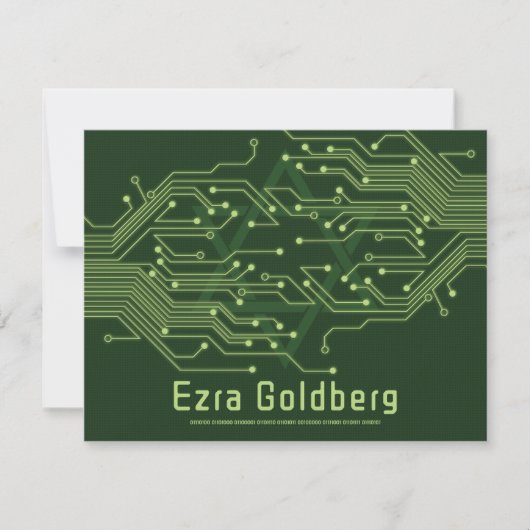 Elektronica Computer Circuit Board Bar Mitzvah Bedankkaart (Voorkant)