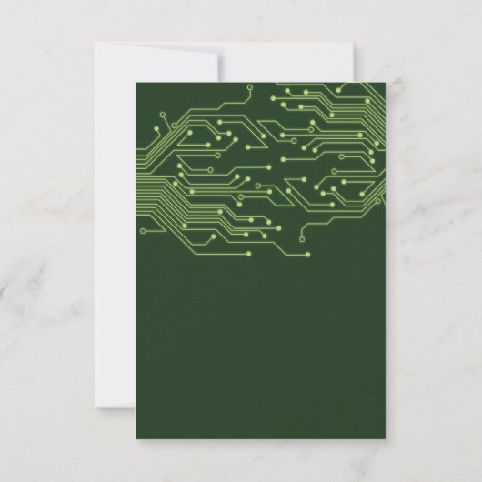 Elektronica Computer Circuit Board Bar Mitzvah RSVP Kaartje (Achterkant)