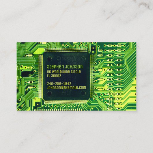 elektronica voor groene PCB-printplaten Visitekaartje (Achterkant)