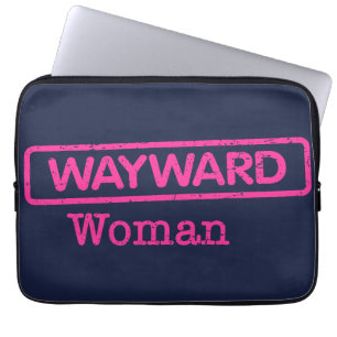 Elektronicatas met roze Wayward Vrouw Logo Laptop Sleeve