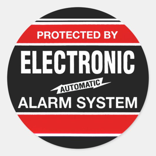 Elektronisch alarmsysteem ronde sticker (Voorkant)