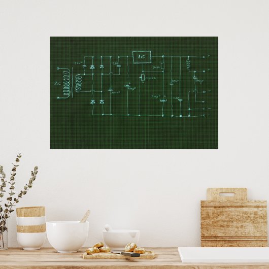 elektronisch circuit poster (Keuken)