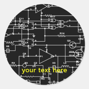 elektronisch project ronde sticker