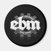 Elektronische Body Music EBM-belettering V3 grijs Magneet (Voorkant)