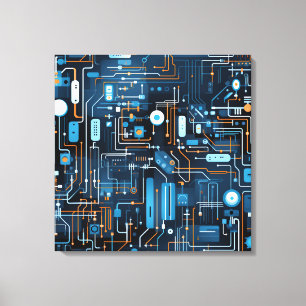Elektronische Circuit Canvas Kunst