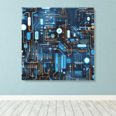 Elektronische Circuit Canvas Kunst (Insitu (Houten vloer))