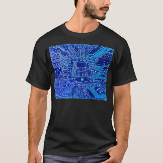 Elektronische circuits op printkaart t-shirt