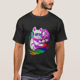 Elektronische Dans Muziek Cat DJ T-shirt