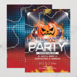 Elektronische Donder Halloween-feestuitnodiging Kaart