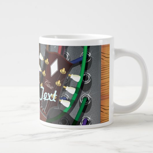 Elektronische gitaar en muziekampul extra grote mok (Rechts)