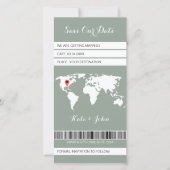 Elektronische instapkaart Bestemming Sage Green Save The Date (Voorkant)