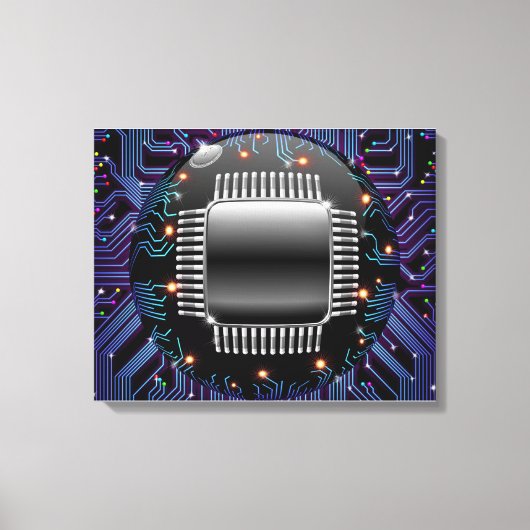 Elektronische Motherboard Circuit Canvas afdrukken (Voorkant)