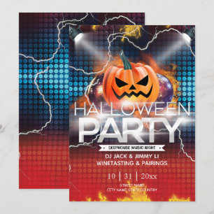 Elektronische Neon Effect Jack-O-Lantern Halloween Kaart