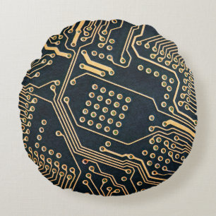 Elektronische onderdelen, sluiten van een computer rond kussen