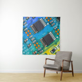 Elektronische printplaat dicht bij de achtergrond, wandkleed (In Situ (horizontaal))