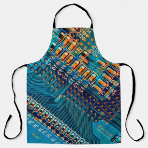 Elektronische printplaat sluiten. computer, semico schort