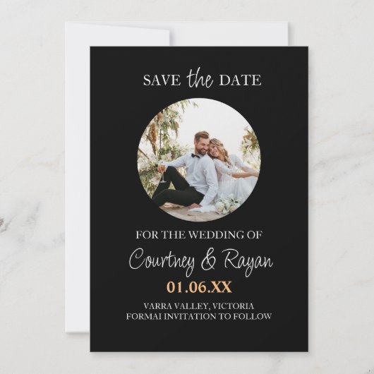 Elektronische Save De Datum Sjabloon met Foto Kaart (Voorkant)