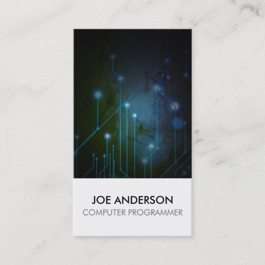 Elektronische schakelingen voor computerprogrammeu visitekaartje (Voorkant)