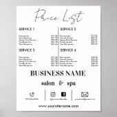 Elektronische zakelijke prijslijst make-up haarspi poster (Voorkant)