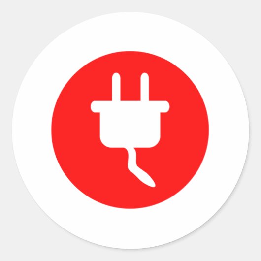 Elektrostekkerteken Ronde Sticker (Voorkant)